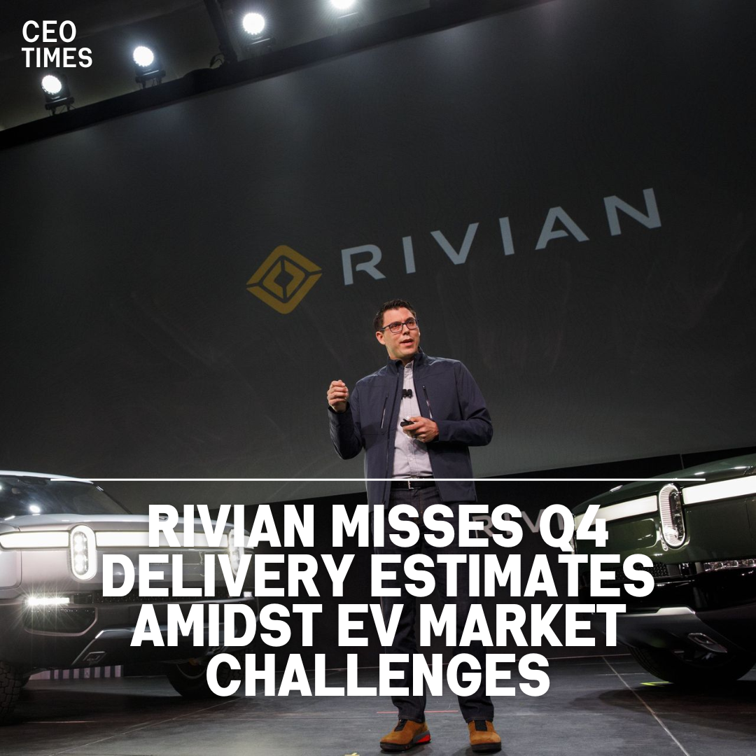 Rivian Automotive had difficulties in the fourth quarter of 2023, falling short of market expectations for vehicle sales.
