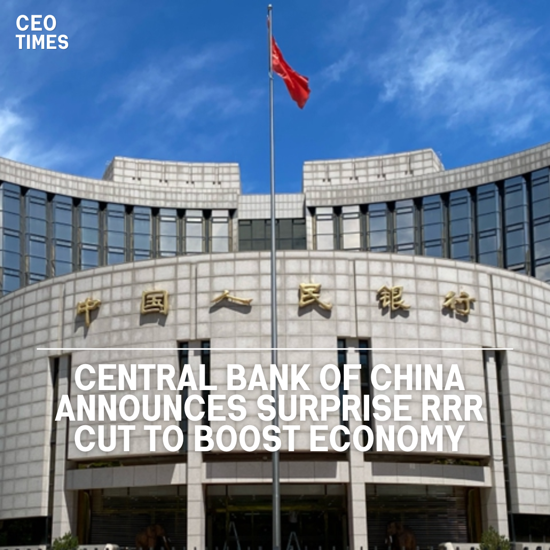 China's central bank, the PBOC, has announced a 50 basis point reduction in the RRR for all banks.