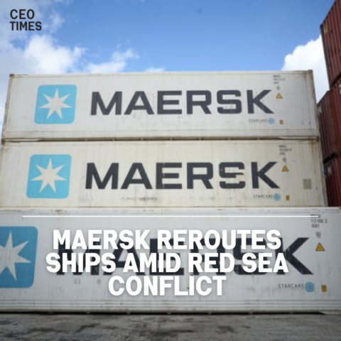 The majority of Maersk's container ships have been rerouted away from the Red Sea.