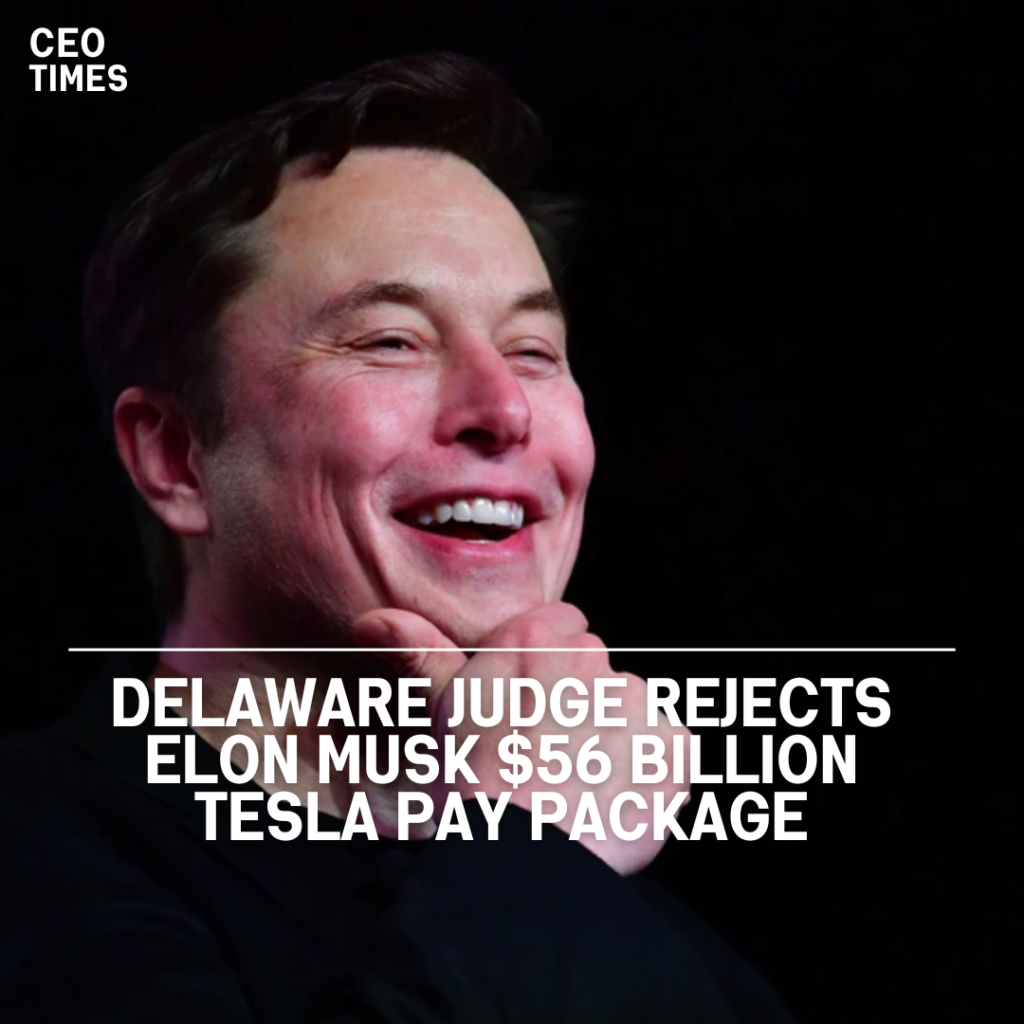 Delaware Judge Rejects Elon Musk $56 Billion Tesla Pay Package - CEO ...