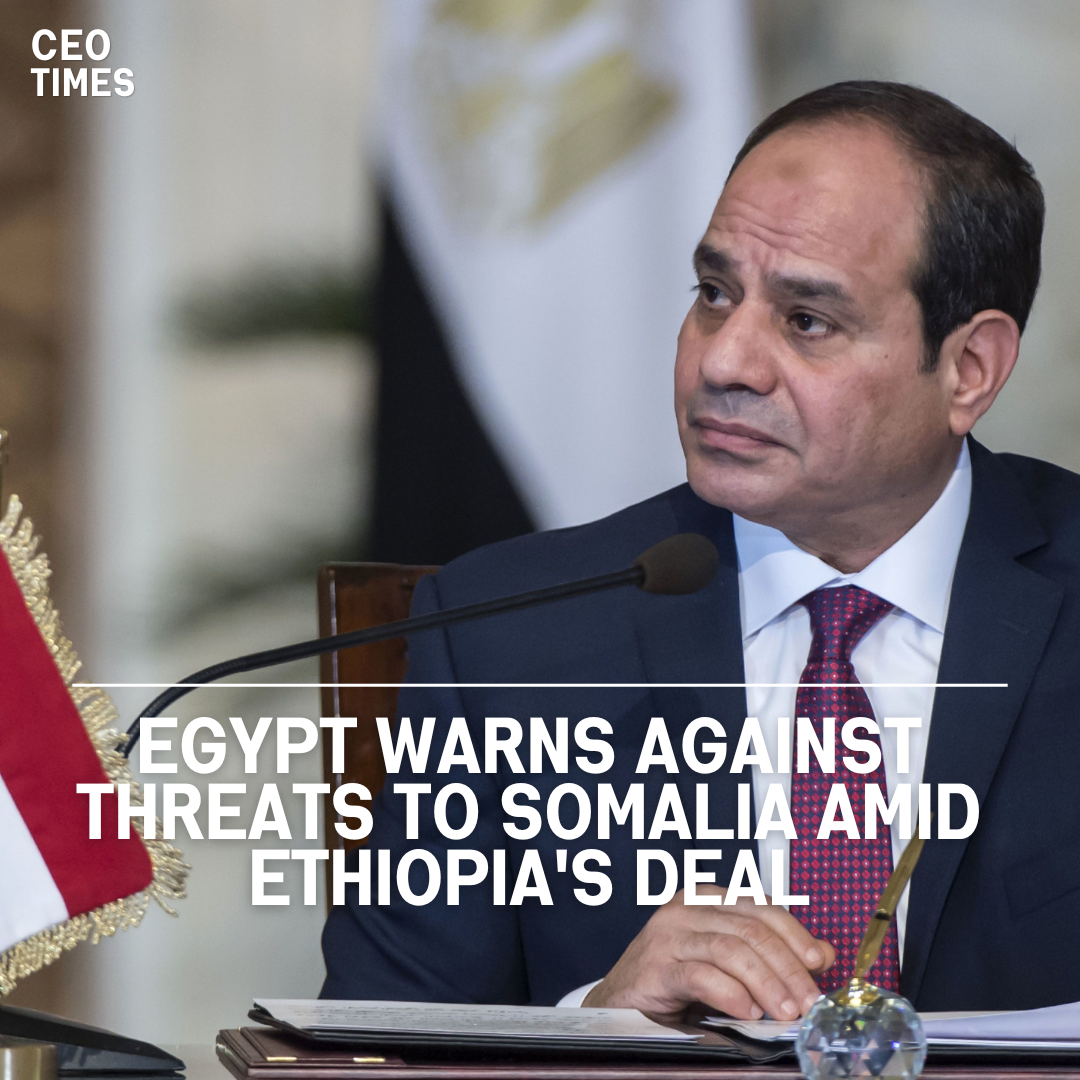 Egyptian President Abdel Fattah al-Sisi stated on Sunday that Egypt will not tolerate any danger to Somalia.