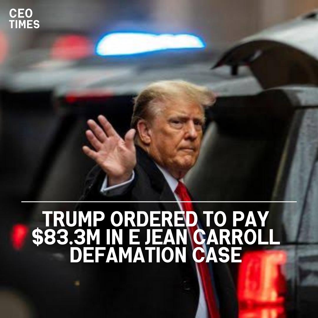 A New York court has verdicted Donald Trump should pay $83.3m (£65m) for defaming columnist E Jean Carroll in 2019 while he was US president.
