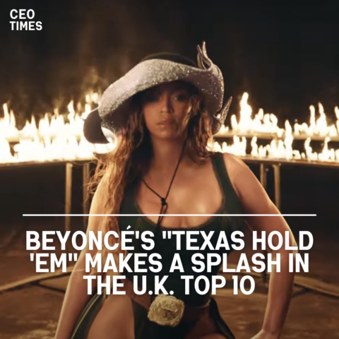 Beyoncé continues to dominate the music industry, with her latest track, "Texas Hold 'Em," storming into the top ten of the UK charts.