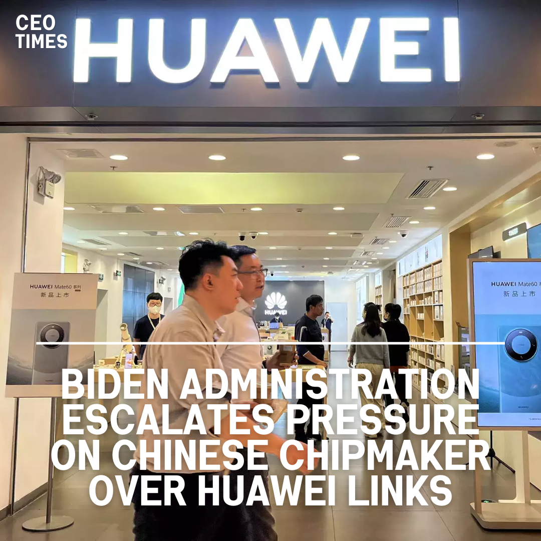 The Biden administration has increased sanctions against SMIC, China's largest sanctioned chipmaker, over Huawei links.