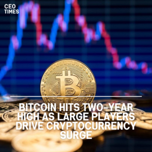 Bitcoin reached a two-year high on Tuesday, fueled by hints of large-scale investor interest.