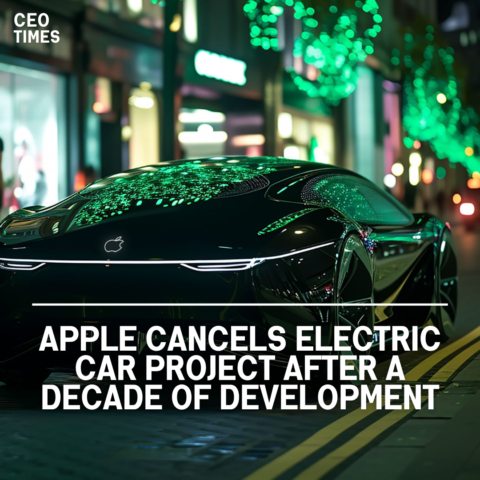 According to a source familiar with the situation, Apple has decided to discontinue its electric car project.