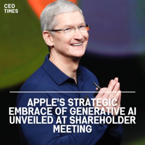 CEO Tim Cook disclosed the company's ambitions to give more information about its use of generative AI.