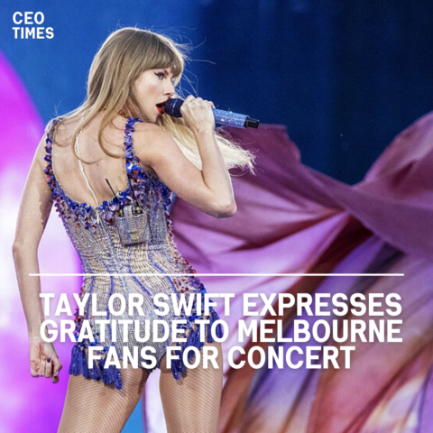 Taylor Swift is appreciative for the incredible support, with around 288,000 people attending her event at the MCG.