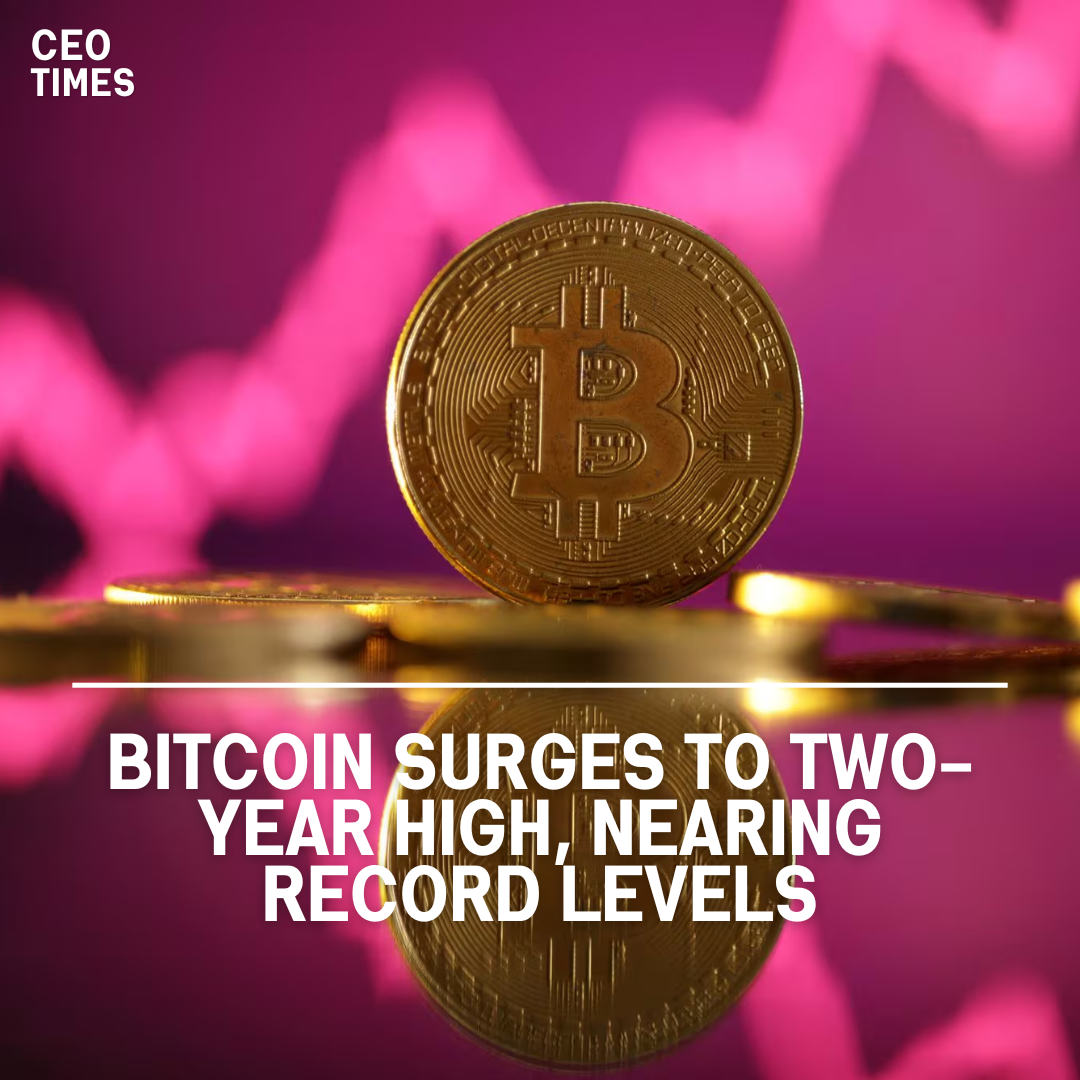 Bitcoin saw a big surge on Monday, rising to a two-year high above $65,000.
