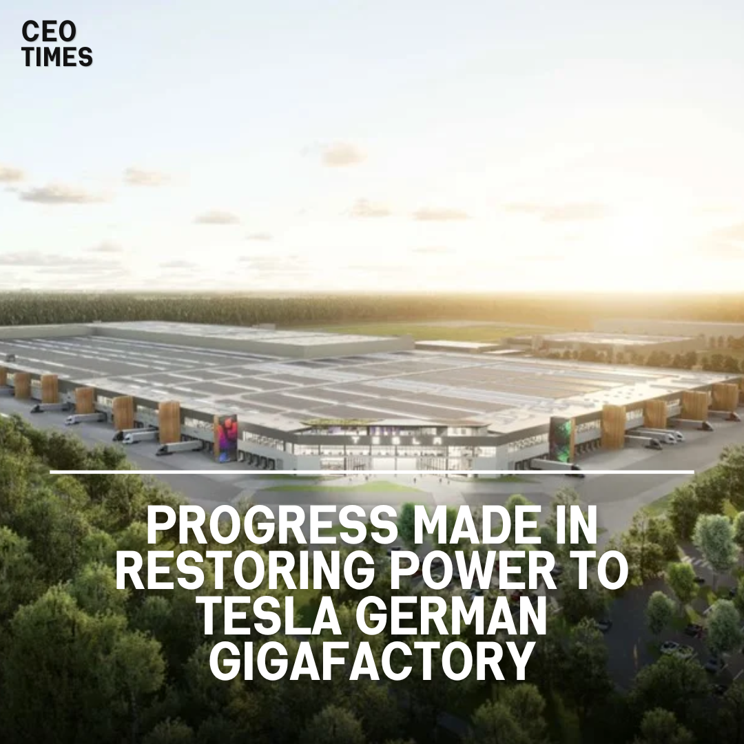 E.dis, an E.ON subsidiary, claims progress in resolving the power outage at Tesla's German gigafactory in Berlin.