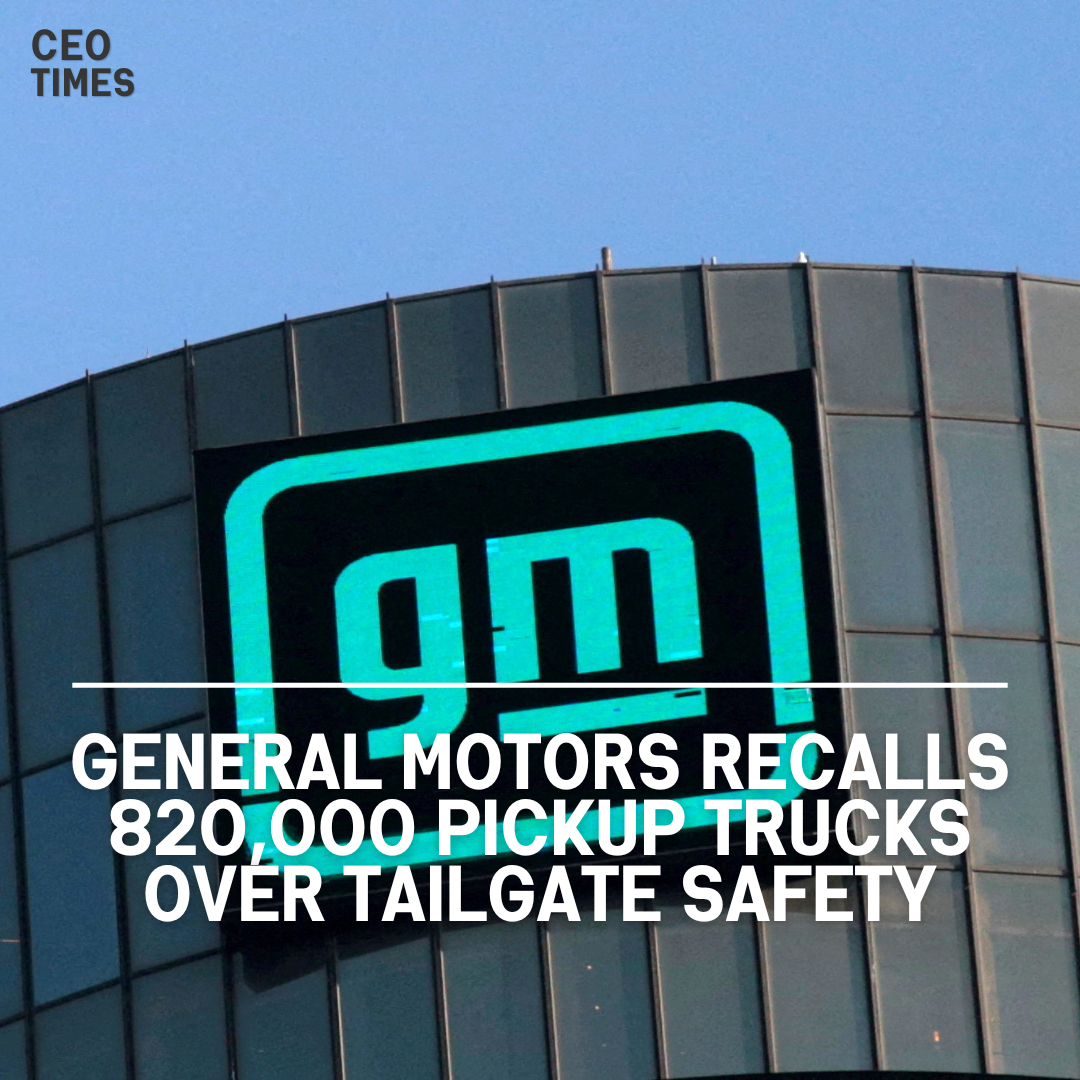 General Motors recalled 820,000 newer model pickup trucks in North America due to probable tailboard unlatching.