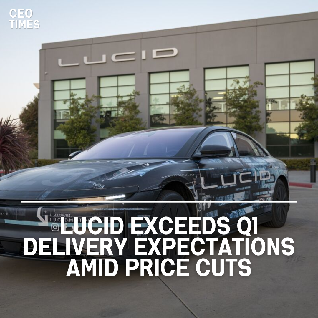 Lucid, a luxury EV manufacturer, revealed first-quarter deliveries that exceeded market forecasts on Tuesday.