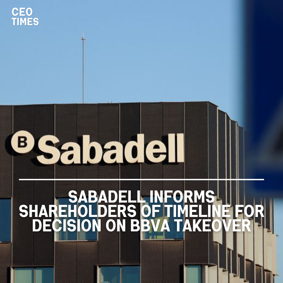 Sabadell informs retail shareholders that they may have until 2025 to decide on BBVA's 12.23 billion euro hostile takeover.