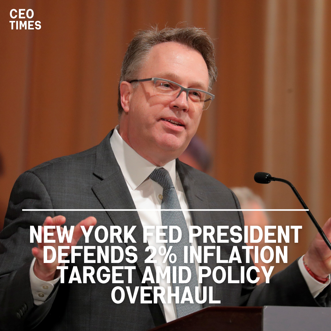 New York Federal Reserve Bank President John Williams underscores the importance of the US' central bank's 2% inflation target.