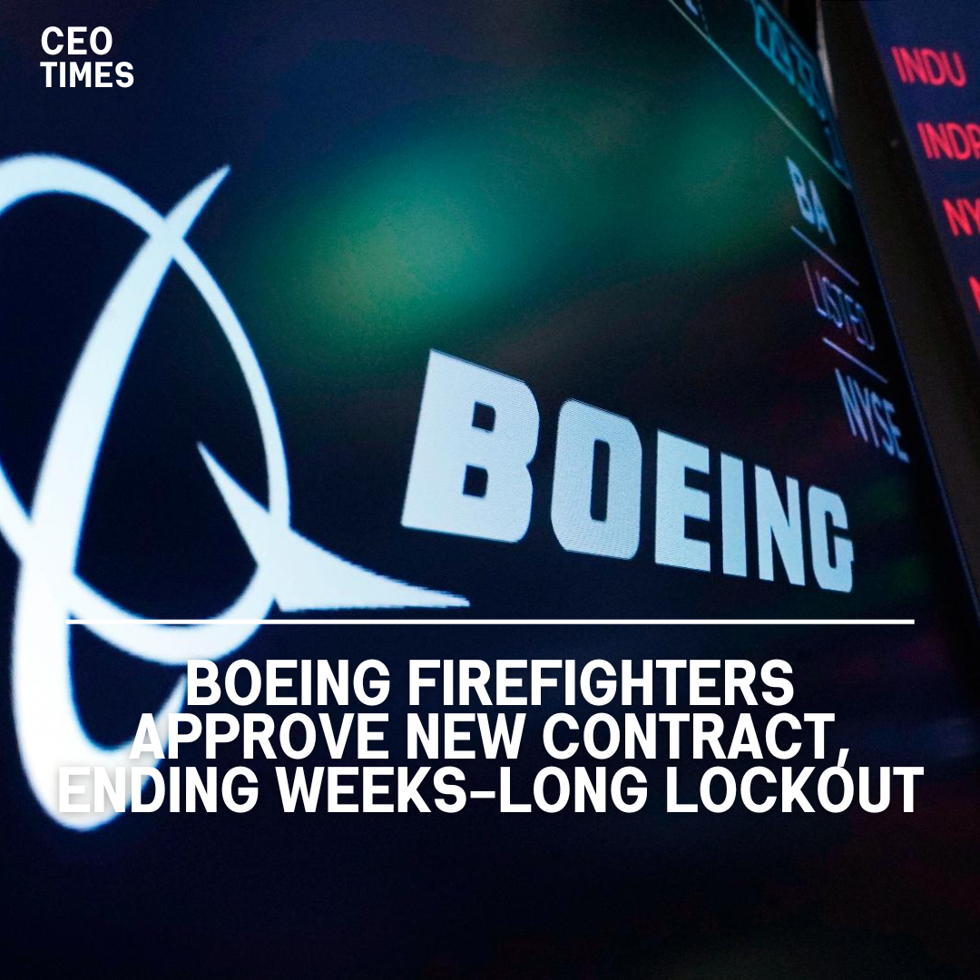 Boeing firemen voted on Thursday to adopt a new four-year contract, thus ending the planemaker's weeks-long lockout.