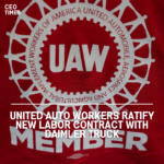 UAW workers ratified a new labour contract with Daimler Truck, resulting in a 25% general wage rise.