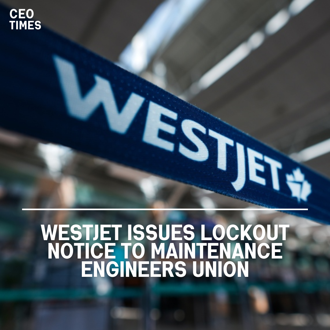 WestJet has issued a 72-hour lockout notice to the AMFA, the union that represents its maintenance engineers.