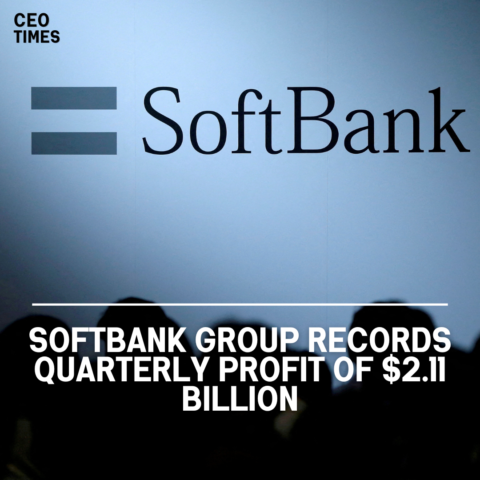 SoftBank Group has reported a quarterly net profit of 328.9 billion yen ($2.11 billion) for the January-March period.
