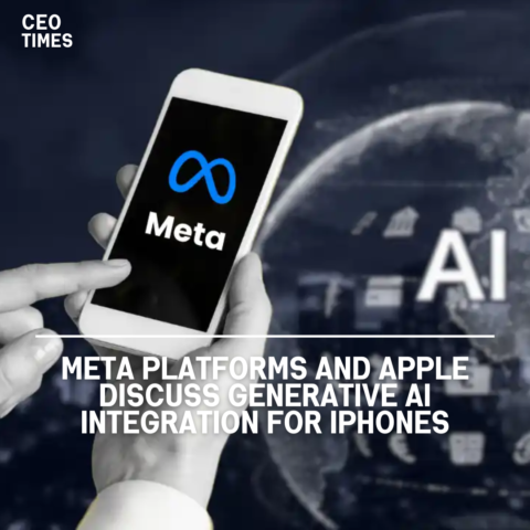 Meta Platforms has been in conversations with Apple about incorporating its generative AI model into Apple.
