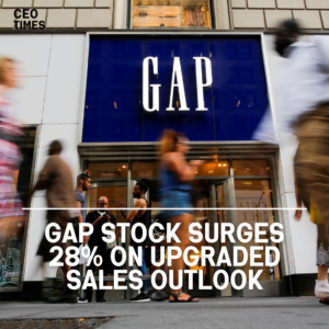 Gap stock rose roughly 28% on Friday after the clothes company announced an enhanced full-year sales target.