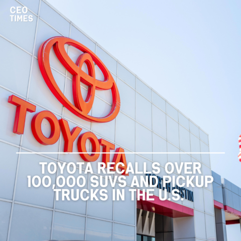 Toyota plans to recall over 100,000 SUVs and pickup trucks in the United States owing to a possible engine stalling risk.