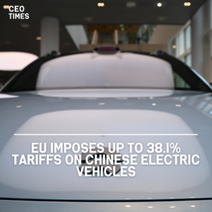 The European Commission said that it will apply an extra duty of up to 38.1% on imported Chinese electric automobiles.
