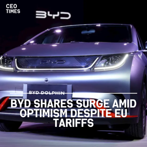 BYD Shares, the world's largest EV manufacturer, enjoyed a huge jump as investors expressed optimism.