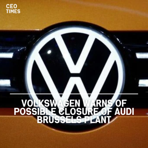 Volkswagen has issued a warning over the potential closure of Audi's Brussels factory, caused by a sharp drop in demand.