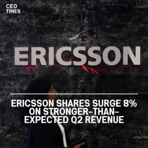 Ericsson shares surged 8% on Friday after the Swedish telecoms equipment giant reported a smaller-than-expected decline.