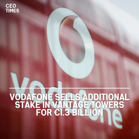 Britain's Vodafone has sold an extra 10% interest in Vantage Towers for 1.3 billion euros ($1.4 billion).