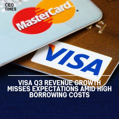 Visa reported third-quarter revenue growth that fell short of Wall Street projections, an unusual event for the corporation.
