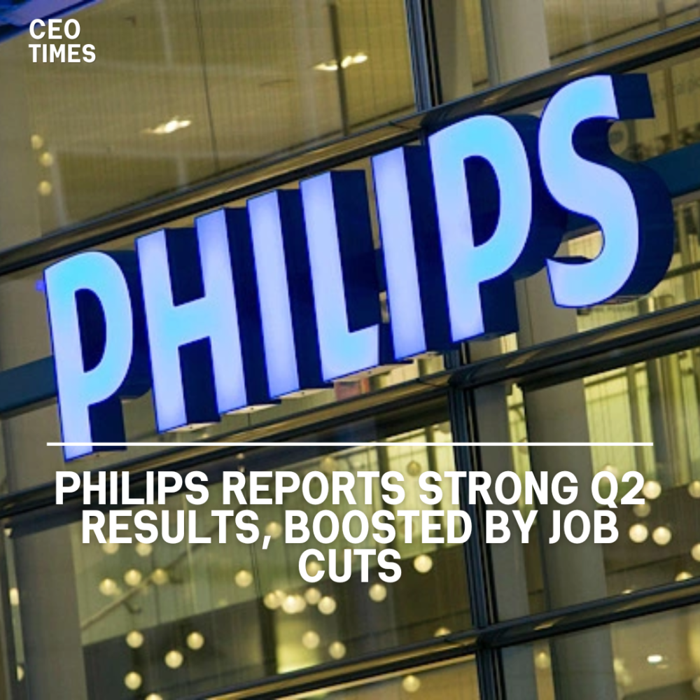 Philips posted second-quarter earnings that above analysts' forecasts, resulting in a higher than 10% increase in its stock.