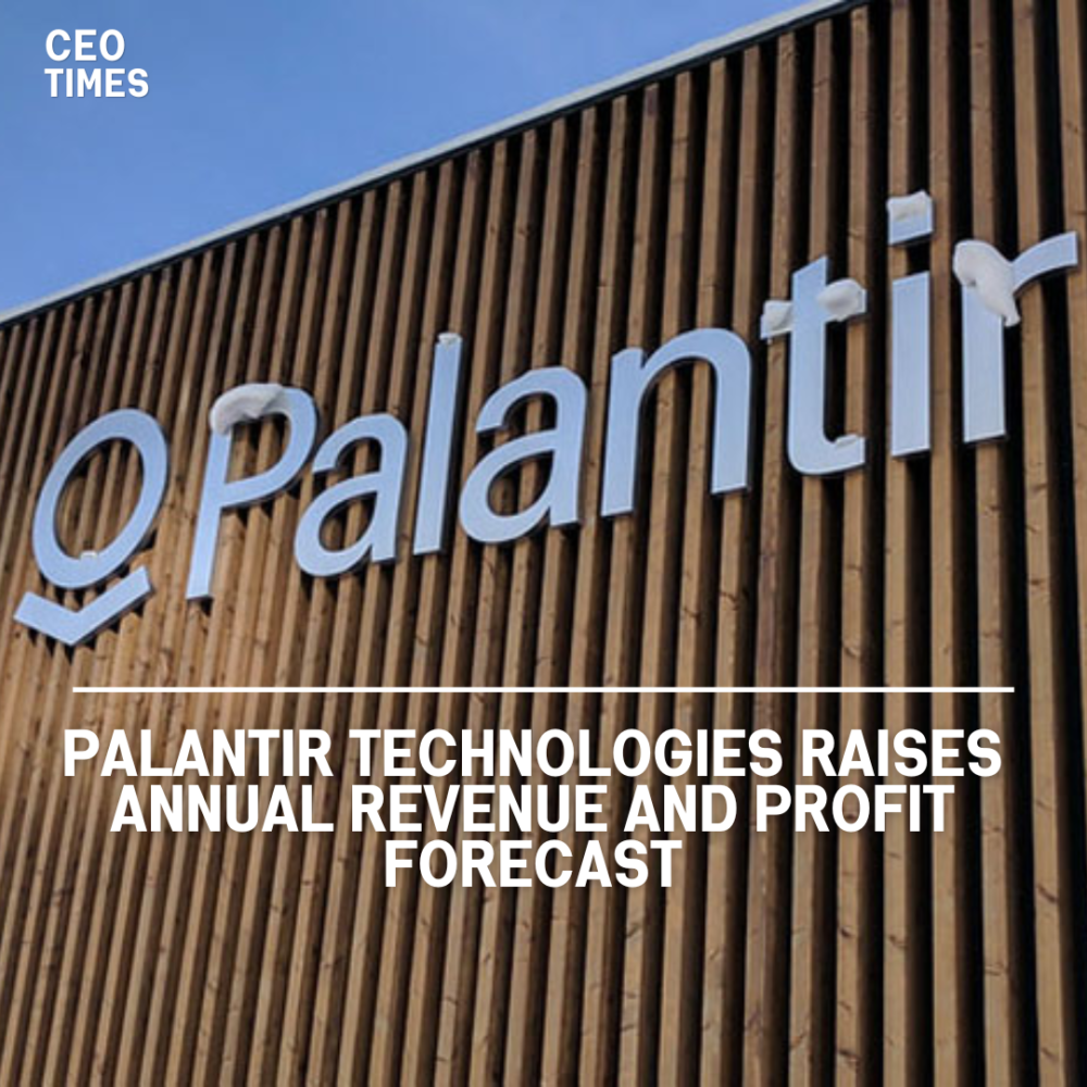 Palantir Technologies lifted its annual sales and profit forecasts for the second time this year, citing increased demand.