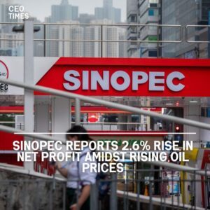 Sinopec reported a 2.6% increase in net profit for the first half of the year, driven by higher oil prices.