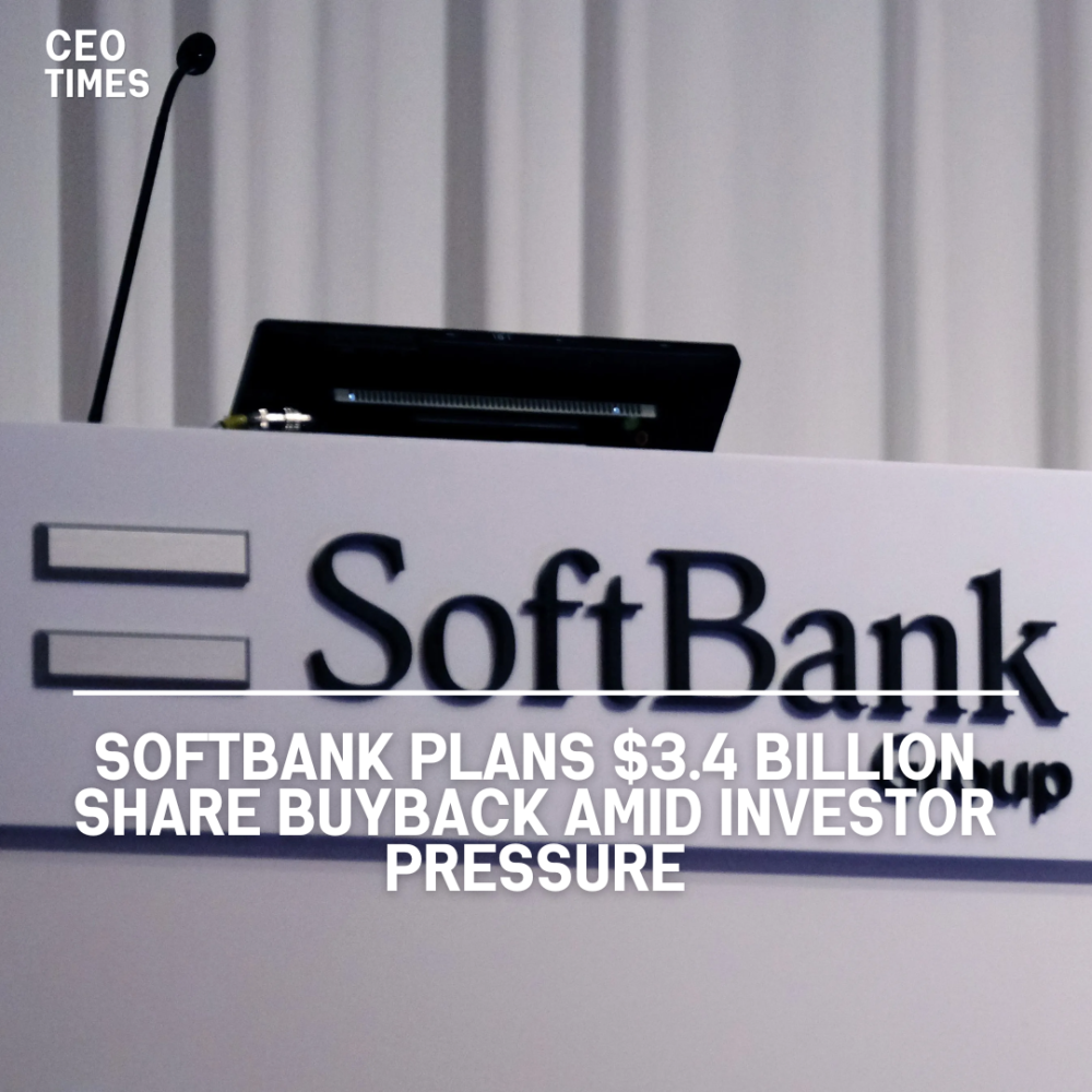 SoftBank Group announced intentions to buy back up to $3.4 billion in shares, in response to Elliott Management's calls.