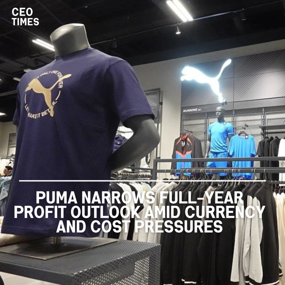 Puma, a German sportswear manufacturer, revealed on Wednesday that it had reduced its full-year core profit forecast.