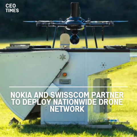 Nokia has teamed with Swiss telecom operator Swisscom to develop a drone network throughout Switzerland.