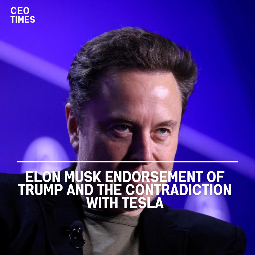 Elon Musk, Tesla's CEO and creator, publicly endorsed former President Donald Trump in the 2024 presidential race.