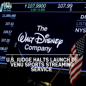 A U.S. judge on Friday temporarily barred the debut of Venu Sports, a new sports streaming service sponsored by media conglomerates.